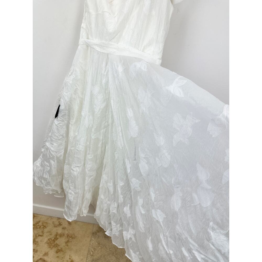 Lulus Sweet Definition White Burnout Ruffled One-Shoulder Midi Dress Large NWT - Picture 8 of 14